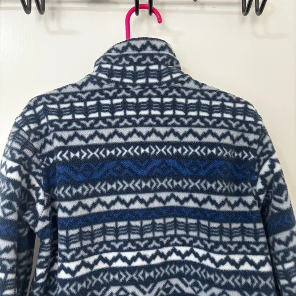 Columbia kids Blue & Navy Aztec Nordic Patterned Fleece zip Jacket XS 6/7